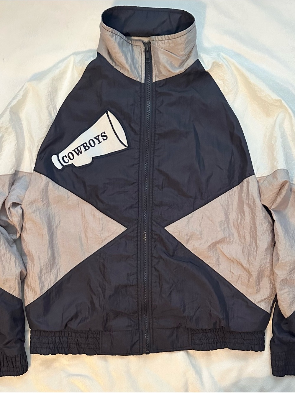 Vintage Dallas Cowboys Windbreaker Jacket Park Avenue Adult XS Color Block RARE